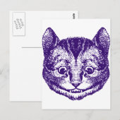 Cheshire Cat Inked Paars Briefkaart (Voorkant / Achterkant)