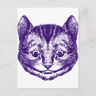 Cheshire Cat Inked Paars Briefkaart