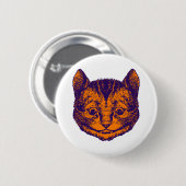 Cheshire Cat Inked Paars Sinaasappel Ronde Button 5,7 Cm (Voorkant /achterkant)