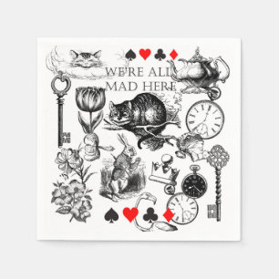 Cheshire Cat klassieke alice in wonderland gek Servet
