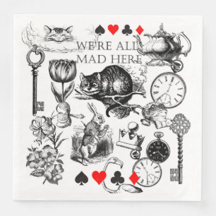 Cheshire Cat klassieke alice in wonderland gek Servet