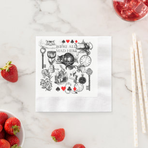 Cheshire Cat klassieke alice in wonderland gek Servet