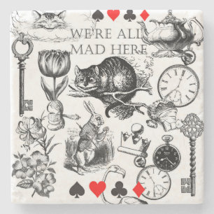 Cheshire Cat klassieke alice in wonderland gek Stenen Onderzetter