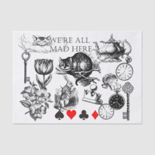 Cheshire Cat klassieke alice in wonderland gek Tissuepapier