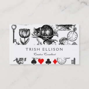 Cheshire Cat klassieke alice in wonderland gek Visitekaartje