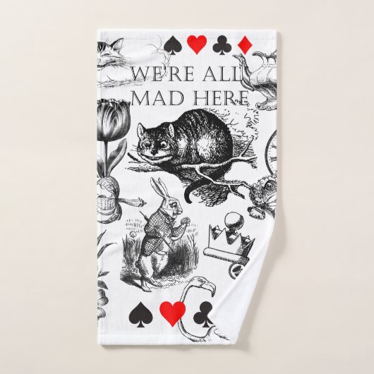 Cheshire Cat klassieker Alice in wonderland gek Bad Handdoek (Handdoek)