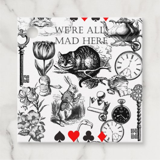 Cheshire Cat klassieker Alice in wonderland gek Bedankjes Labels (Voorkant)