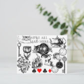 Cheshire Cat klassieker Alice in wonderland gek Briefkaart (Staand voorkant)