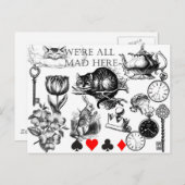 Cheshire Cat klassieker Alice in wonderland gek Briefkaart (Voorkant / Achterkant)