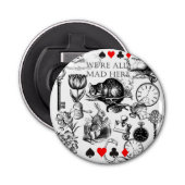 Cheshire Cat klassieker Alice in wonderland gek Button Flesopener (Voorkant)