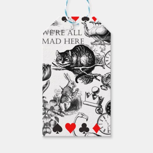 Cheshire Cat klassieker Alice in wonderland gek Cadeaulabel (Voorkant)