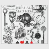 Cheshire Cat klassieker Alice in wonderland gek Cadeaupapier (Vlak)