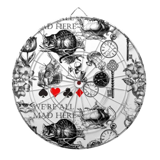 Cheshire Cat klassieker Alice in wonderland gek Dartbord (Voorkant)