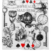 Cheshire Cat klassieker Alice in wonderland gek Douchegordijn (Voorkant)