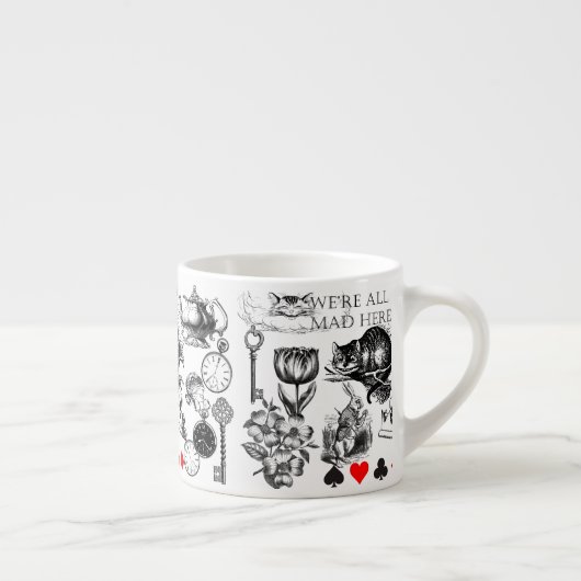 Cheshire Cat klassieker Alice in wonderland gek Espresso Kop (Rechts)
