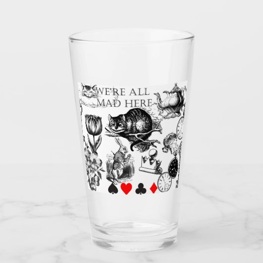 Cheshire Cat klassieker Alice in wonderland gek Glas (Voorkant)