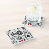 Cheshire Cat klassieker Alice in wonderland gek Glazen Onderzetter (Schuin)