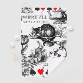 Cheshire Cat klassieker Alice in wonderland gek Golfhanddoek (Insitu)