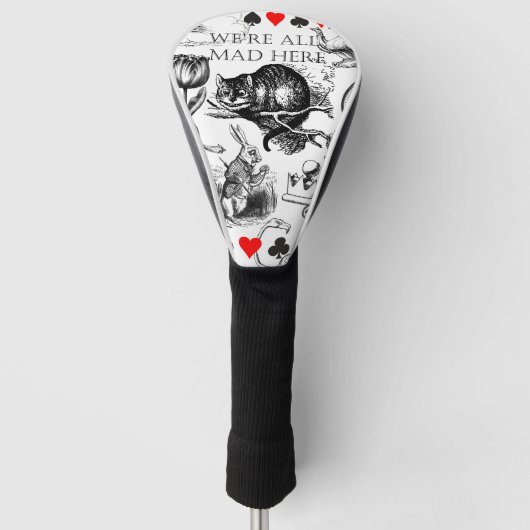 Cheshire Cat klassieker Alice in wonderland gek Golfheadcover (Voorkant)