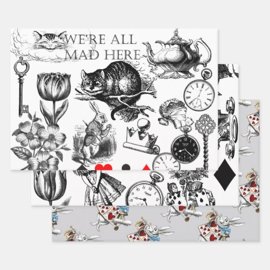 Cheshire Cat klassieker Alice in wonderland gek Inpakpapier Vel (Set)