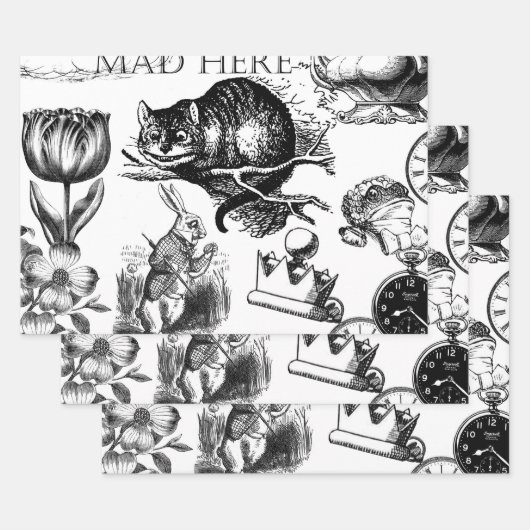 Cheshire Cat klassieker Alice in wonderland gek Inpakpapier Vel (Set)