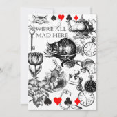 Cheshire Cat klassieker Alice in wonderland gek Kaart (Achterkant)