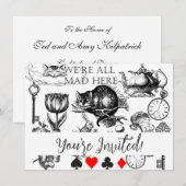 Cheshire Cat klassieker Alice in wonderland gek Kaart (Voorkant / Achterkant)