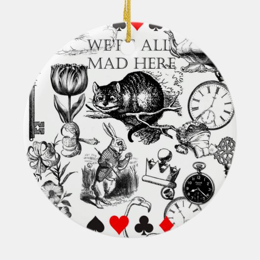 Cheshire Cat klassieker Alice in wonderland gek Keramisch Ornament (Achterkant)