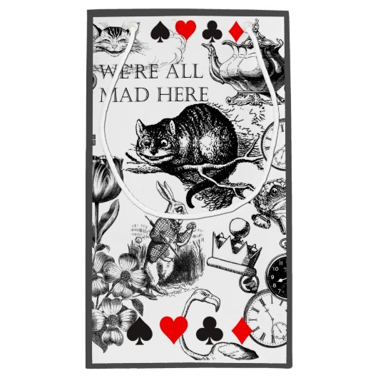 Cheshire Cat klassieker Alice in wonderland gek Klein Cadeauzakje (Achterkant)