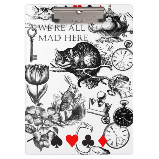 Cheshire Cat klassieker Alice in wonderland gek Klembord (Voorkant)
