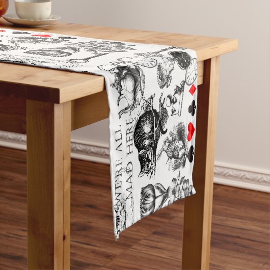 Cheshire Cat klassieker Alice in wonderland gek Korte Tafelloper (Voorbeeld)