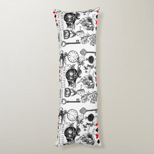 Cheshire Cat klassieker Alice in wonderland gek Lichaamskussen (Achterkant (Verticaal))