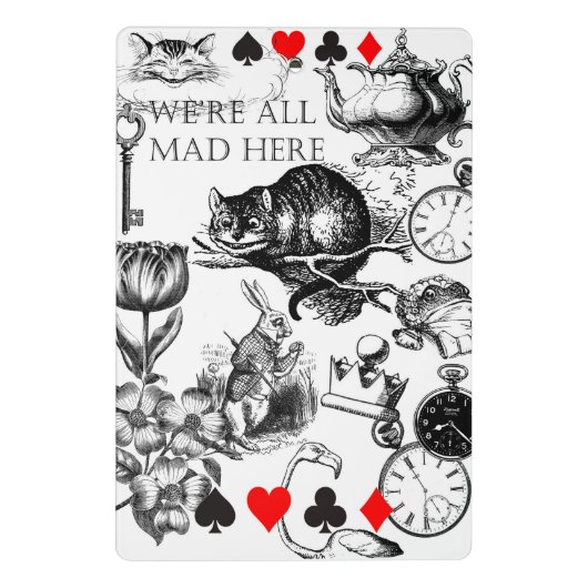 Cheshire Cat klassieker Alice in wonderland gek Mini Klembord (Achterkant)