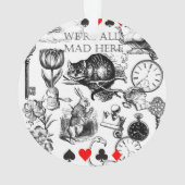 Cheshire Cat klassieker Alice in wonderland gek Ornament (achterkant)