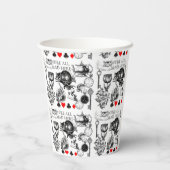 Cheshire Cat klassieker Alice in wonderland gek Papieren Bekers (Achterkant)