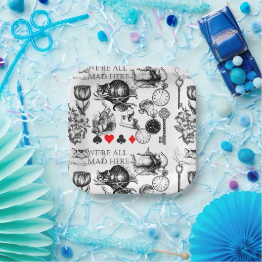 Cheshire Cat klassieker Alice in wonderland gek Papieren Bordje (Feest)