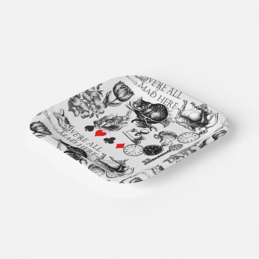 Cheshire Cat klassieker Alice in wonderland gek Papieren Bordje (Gebogen)