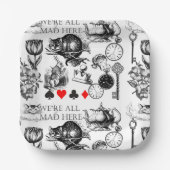 Cheshire Cat klassieker Alice in wonderland gek Papieren Bordje (Voorkant)