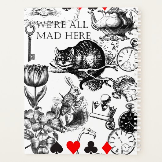 Cheshire Cat klassieker Alice in wonderland gek Planner (Achterkant)