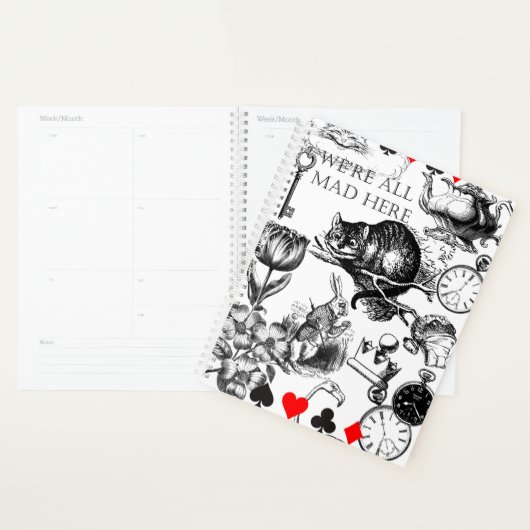 Cheshire Cat klassieker Alice in wonderland gek Planner (Display)