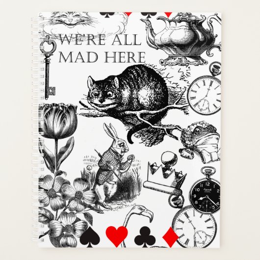 Cheshire Cat klassieker Alice in wonderland gek Planner (Voorkant)