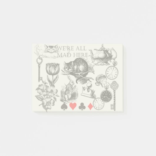 Cheshire Cat klassieker Alice in wonderland gek Post-it® Notes (Voorkant)