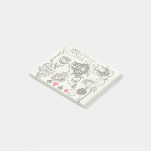 Cheshire Cat klassieker Alice in wonderland gek Post-it® Notes (Schuin)