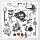 Cheshire Cat klassieker Alice in wonderland gek Raamsticker (Vel)