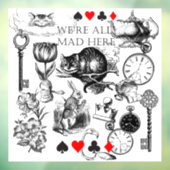 Cheshire Cat klassieker Alice in wonderland gek Raamsticker (Vel 3)