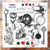 Cheshire Cat klassieker Alice in wonderland gek Raamsticker (Vel 2)