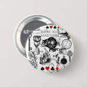 Cheshire Cat klassieker Alice in wonderland gek Ronde Button 5,7 Cm (Voorkant /achterkant)