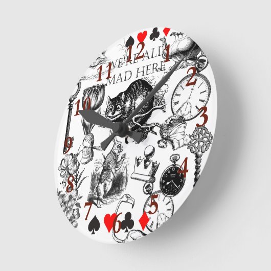 Cheshire Cat klassieker Alice in wonderland gek Ronde Klok (Hoek)