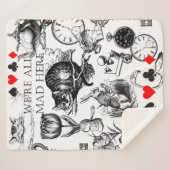 Cheshire Cat klassieker Alice in wonderland gek Sherpa Deken (Voorkant (horizontaal))