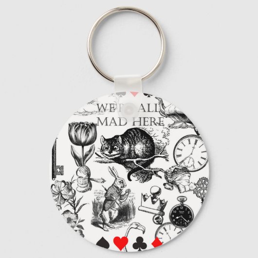 Cheshire Cat klassieker Alice in wonderland gek Sleutelhanger (Voorkant)